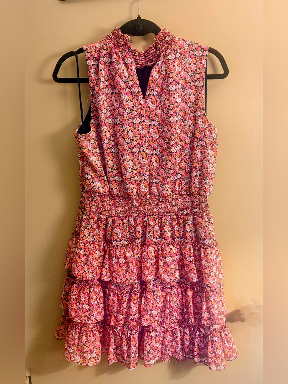 STATE 1 Pink Floral Smocked Tiered Dress - Picture 2 of 5